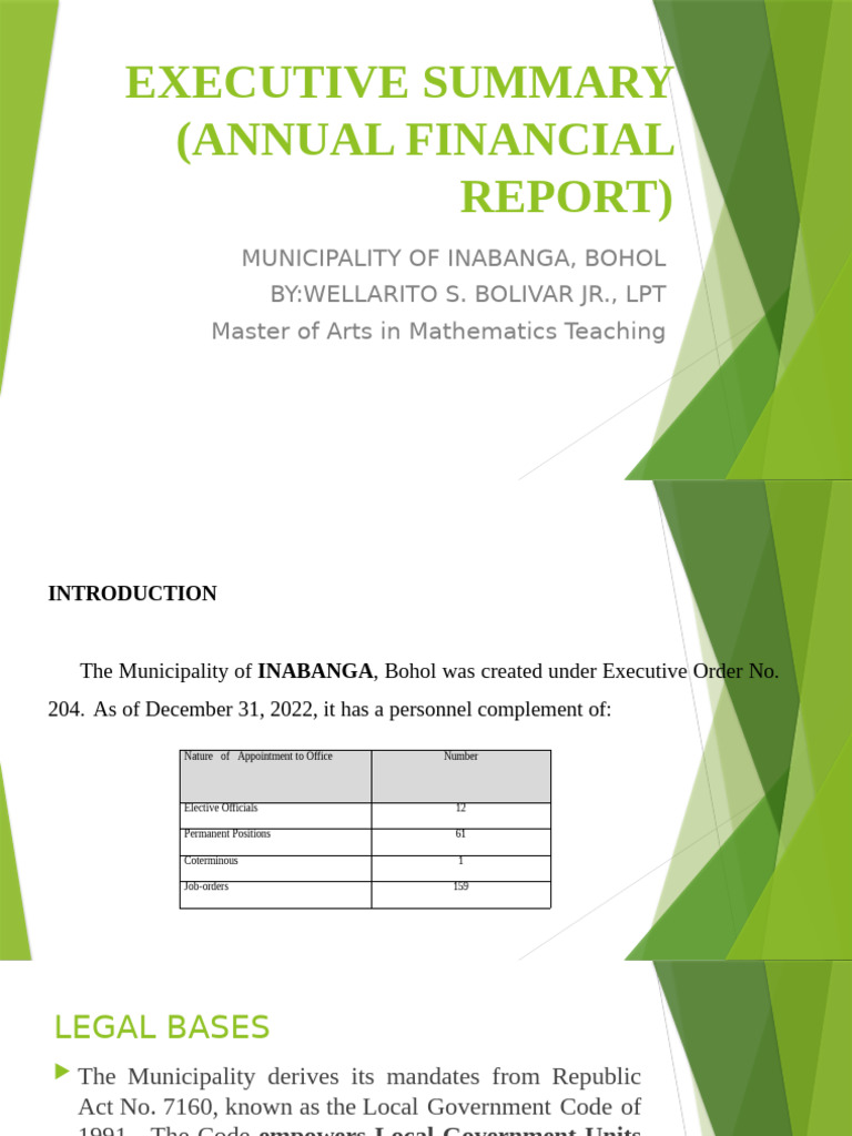 Inabanga Bohol 2022 Financial Report Summary | PDF | Expense | Audit