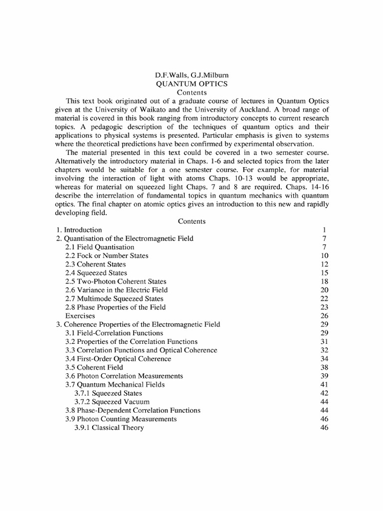 Milburn Quantum Optics | PDF