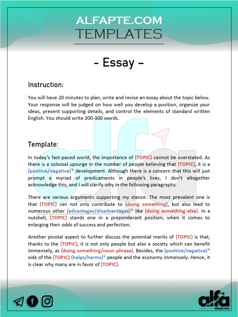 Essay Writing Template for Students | PDF | Syntax | Linguistics