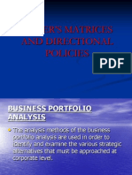 Hofer's Matrices and Directional Policies