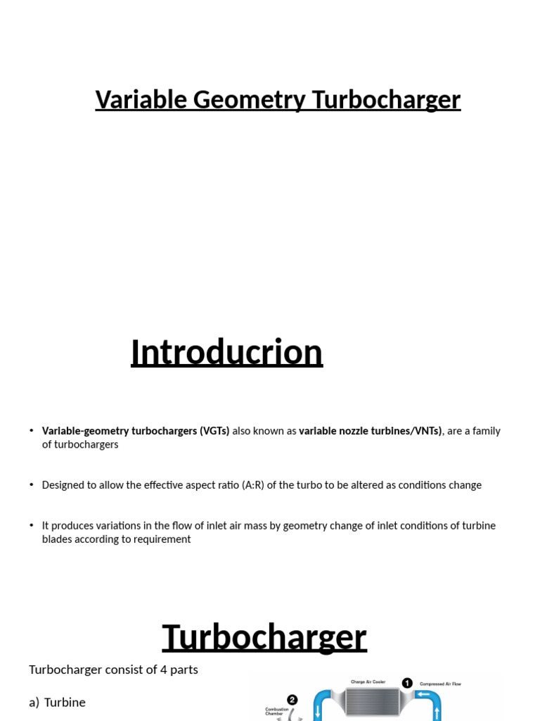 Variable Geometry Turbocharger Overview | PDF