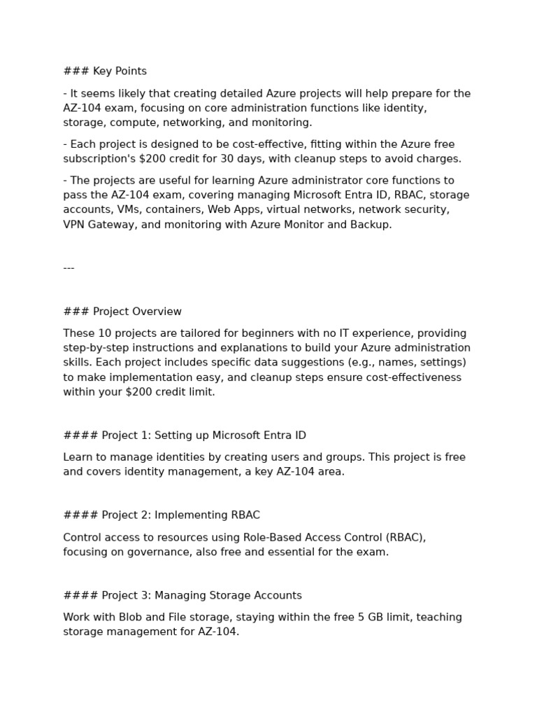 Azure Projects for AZ-104 Exam Prep | PDF | User (Computing ...