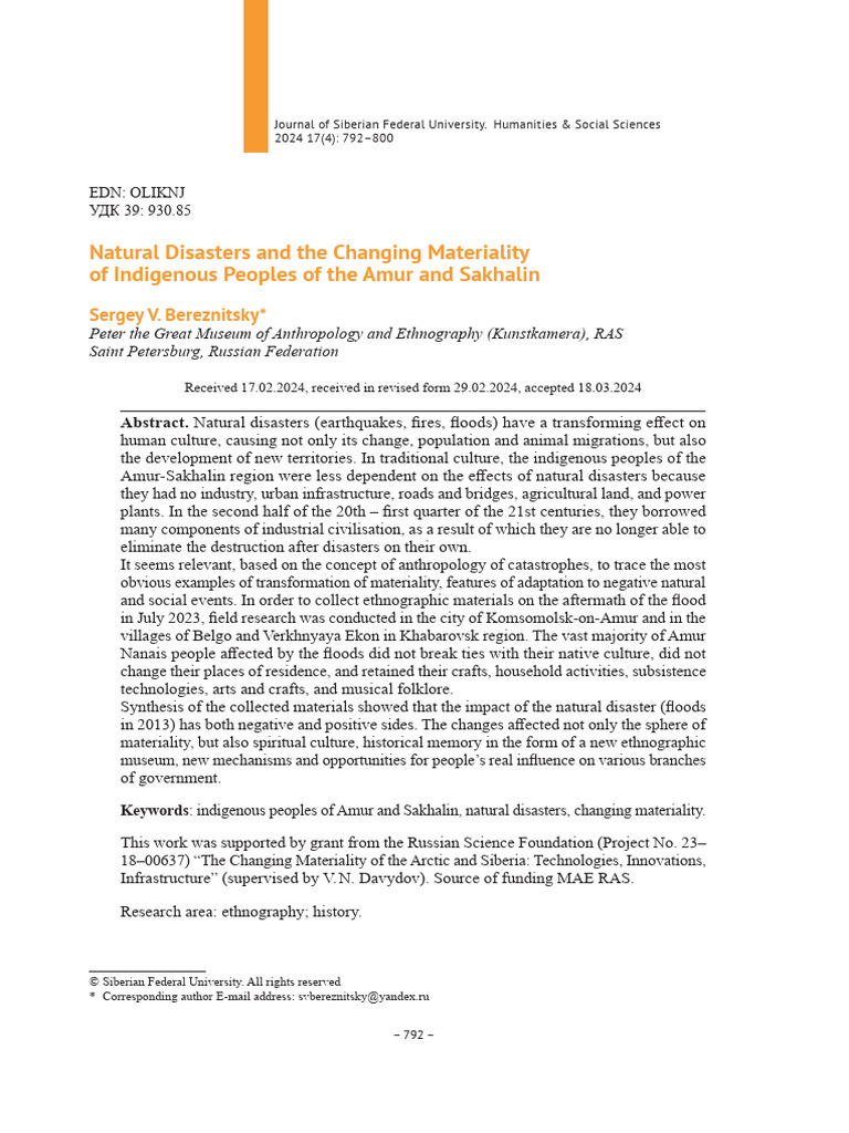 15 - Bereznitsky Natural Disaster | PDF | Flood | Natural Disasters
