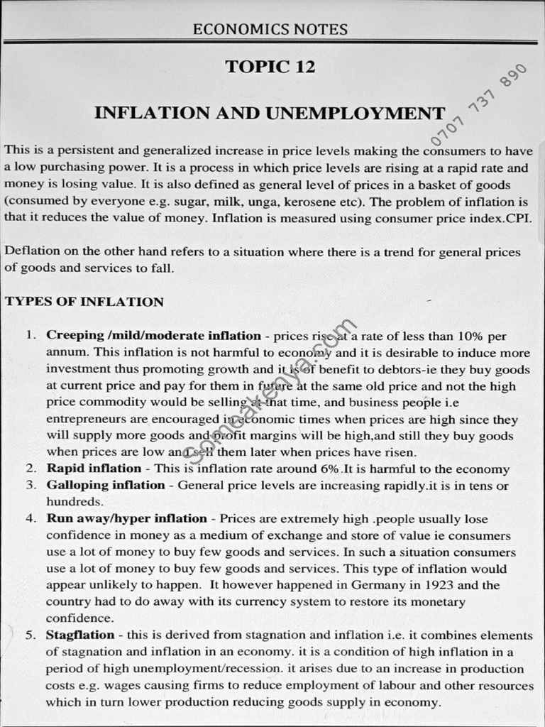 Inflation and Unemployment | PDF
