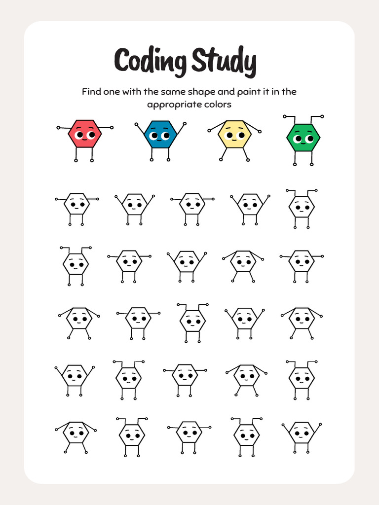 Coding Study Worksheet Pink and White Fun Style | PDF