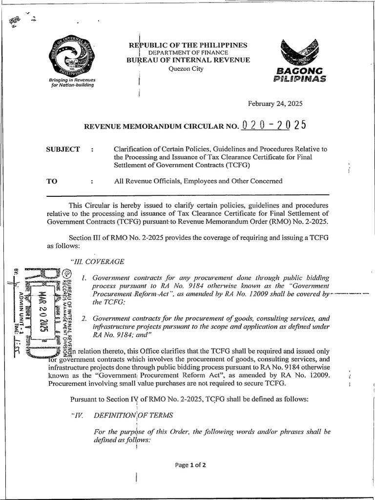 RMC No. 20-2025 | PDF