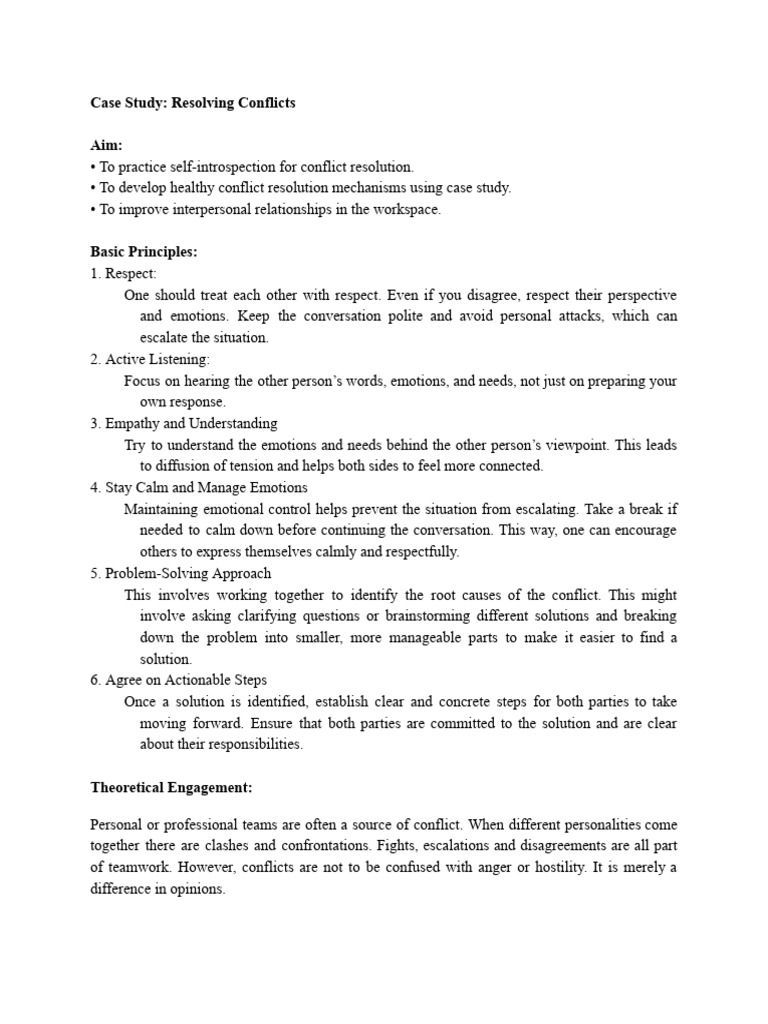 Conflict Resolution Strategies for Teams | PDF | Conflict Resolution ...