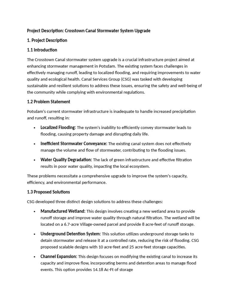 Project Description | PDF | Green Infrastructure | Stormwater