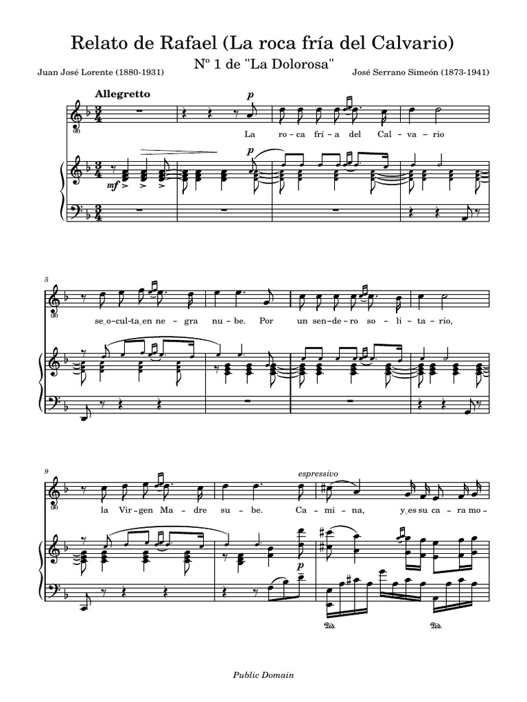 La Roca Fría Del Calvario - Zarzuela La Dolorosa José Serrano | PDF ...