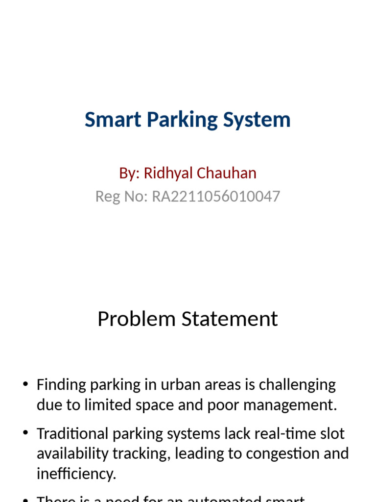 Smart Parking System Enhanced PPT (1) | PDF