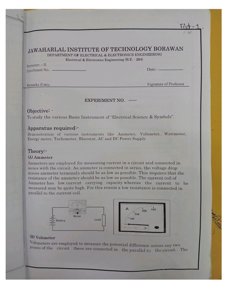 RGPV BEEE Experiment | PDF