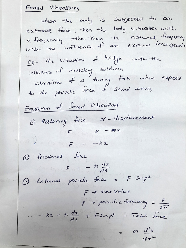 Forced Vibration in Physics Explained | PDF