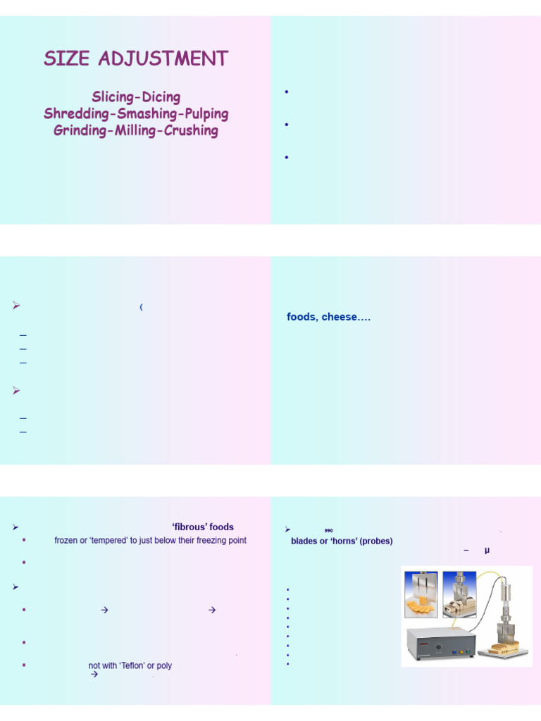 Size Reduction Techniques in Food Processing | PDF | Deformation ...