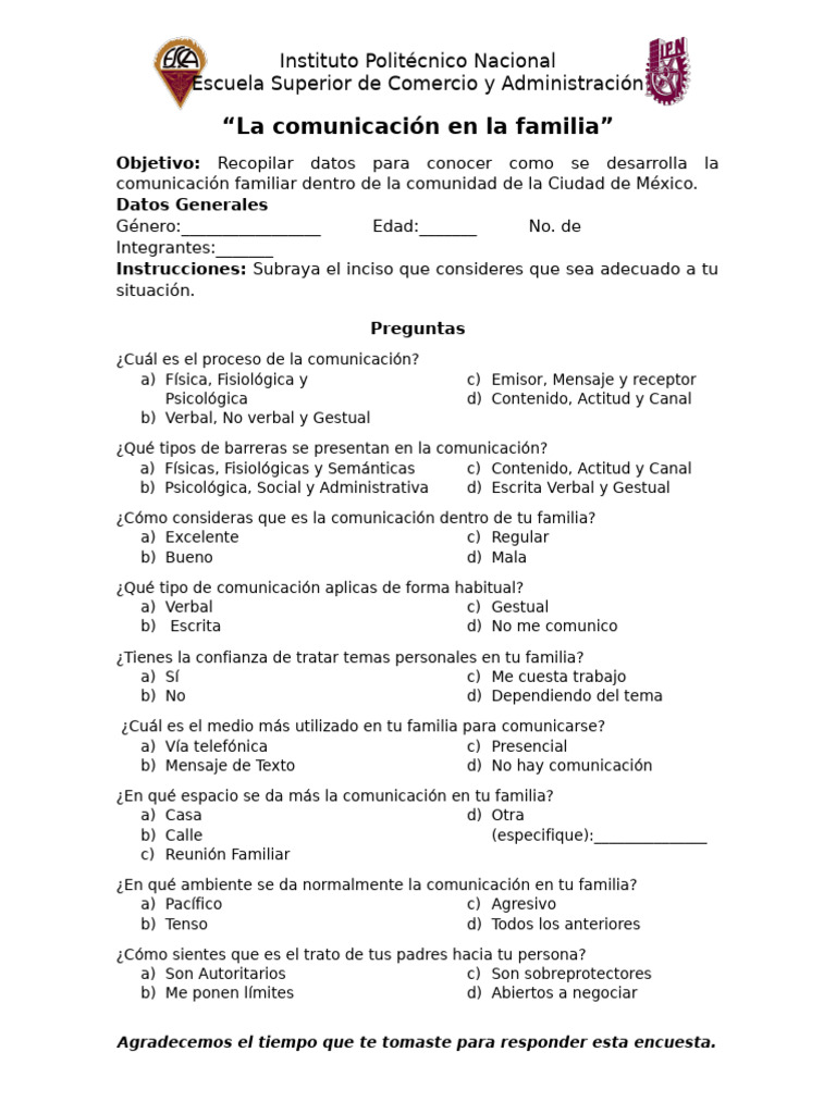 La Comunicación en La Familia Escrito | PDF | Comunicación