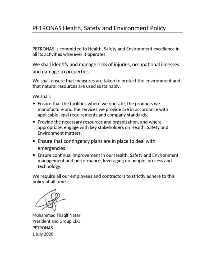 Osh Policy (1) | PDF