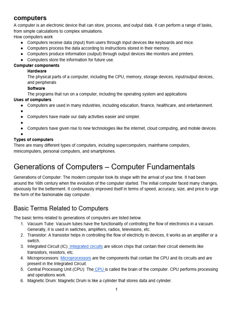 Diploma Bte Up Unit 1ST Introduction of It | PDF | Computer Data ...