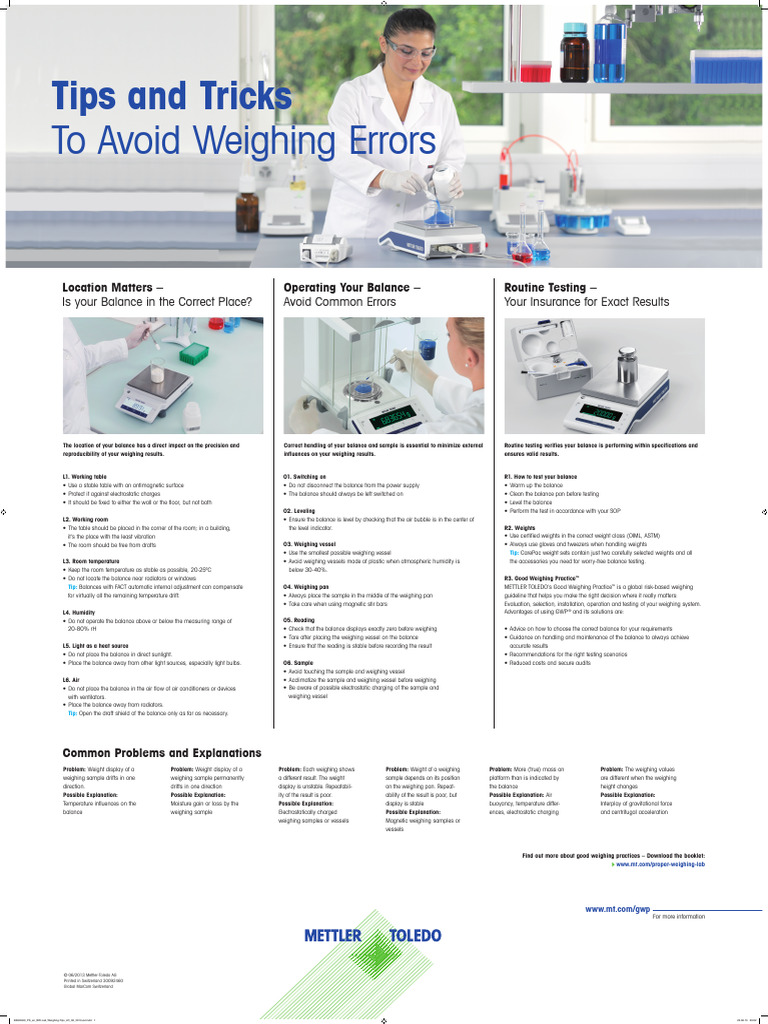 Weighing Accuracy: Tips to Avoid Errors | PDF | Weight | Physical ...