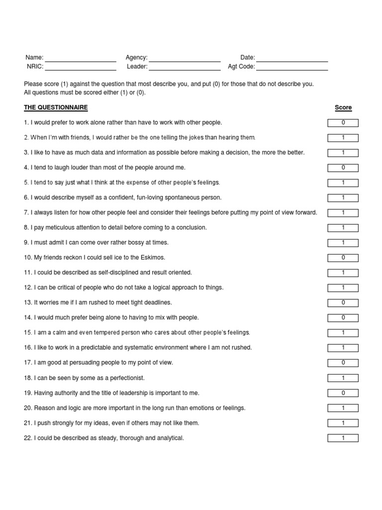 Bird Theory-Personality Test | PDF | Emotions | Psychological Concepts