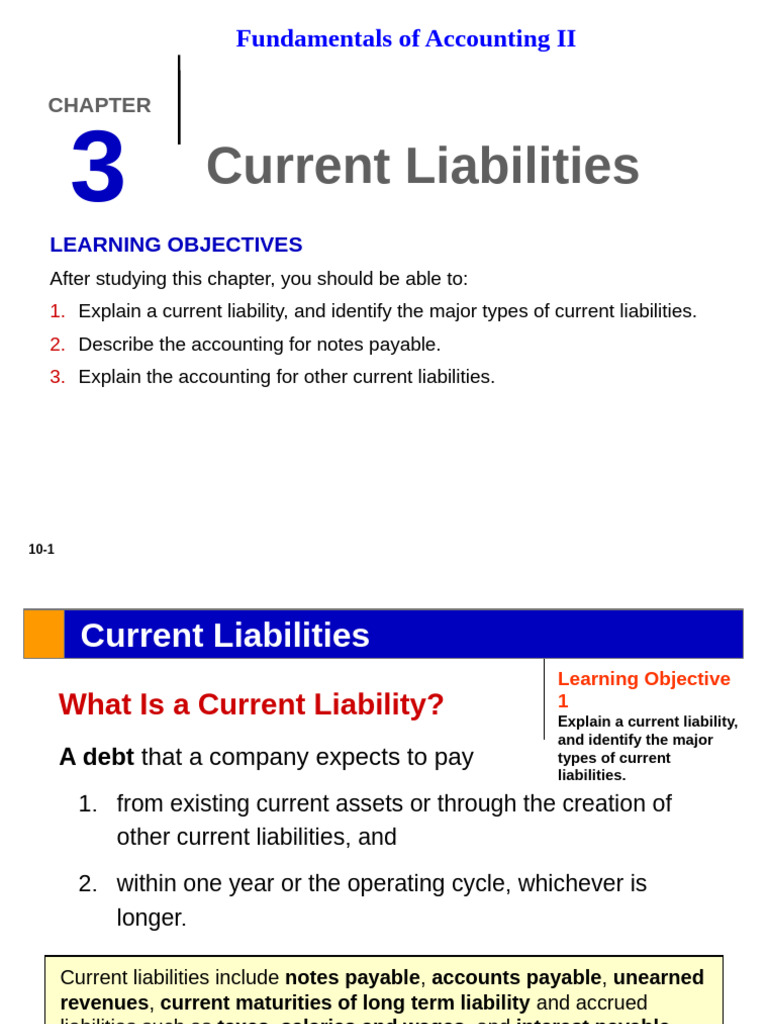 FA II Chapter 3current Liability | PDF | Promissory Note | Revenue