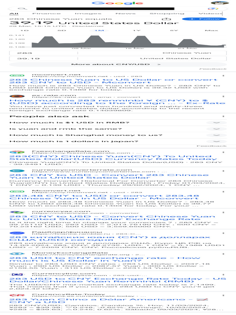 283 RMB to USD Conversion Rate | PDF | Renminbi | Financial Markets