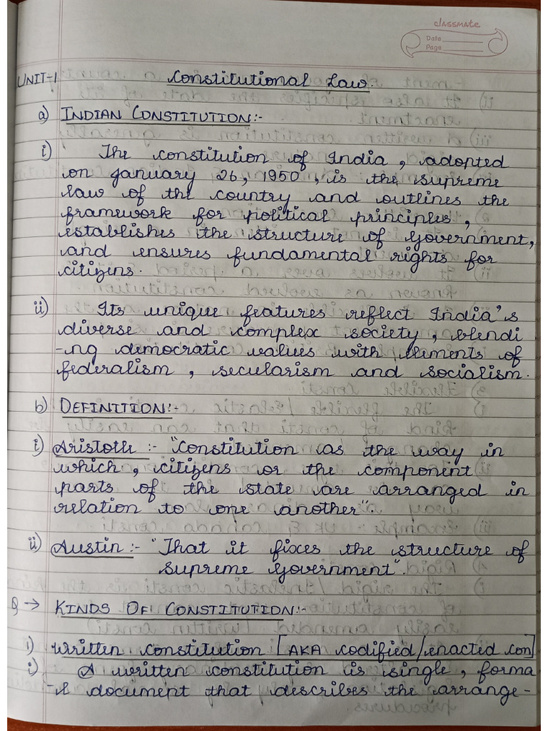 Constitution - Unit 01 | PDF