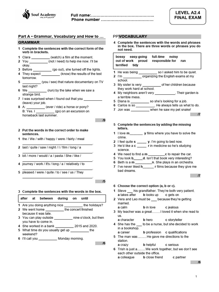 Eng N4.a Test | PDF
