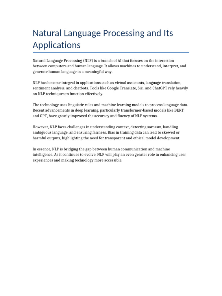 Understanding Natural Language Processing | PDF