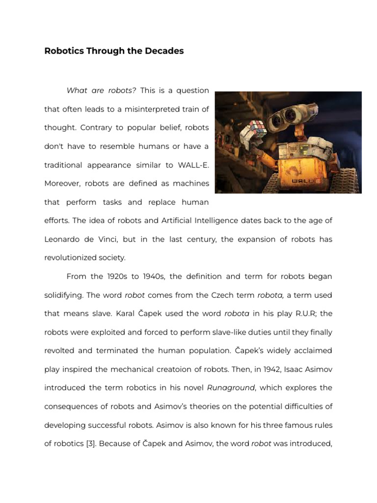 Evolution of Robotics Through Time | PDF | Robot | Robotics