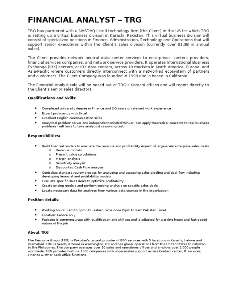 Deal Desk Finance Analyst PDF Sales Profit (Accounting)