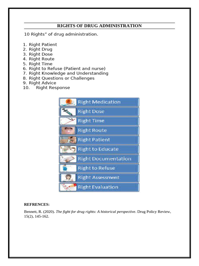 10 Rights of Drug Administration | PDF