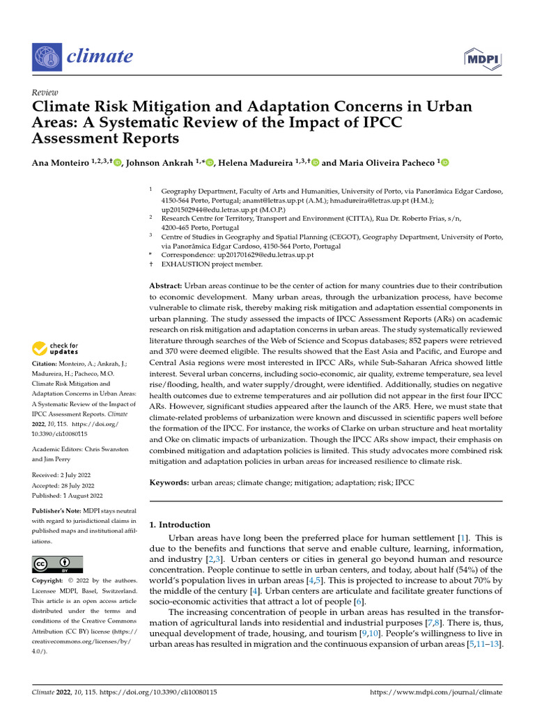 Urban Climate Risk Mitigation Review | PDF | Climate Change Mitigation ...