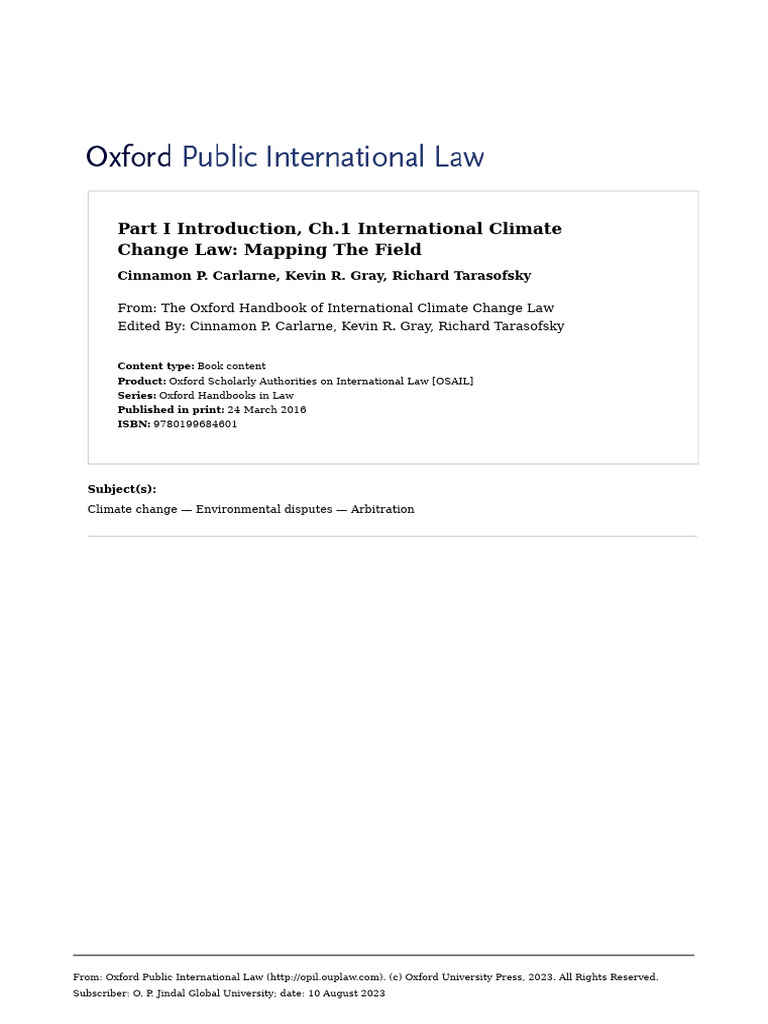 Chapter 1 _ climate change law | PDF | Kyoto Protocol | United Nations ...