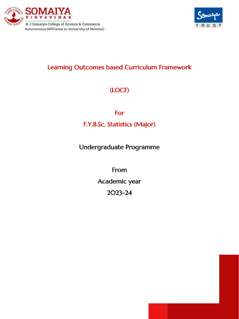 NEP+LOCF+for+FYBSc+ (Major) +statistics+23 24 | PDF | Level Of ...