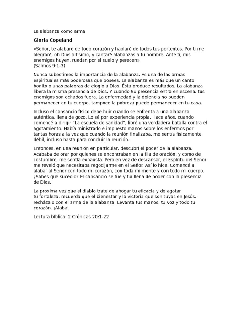 El Poder Transformador de la Alabanza | PDF