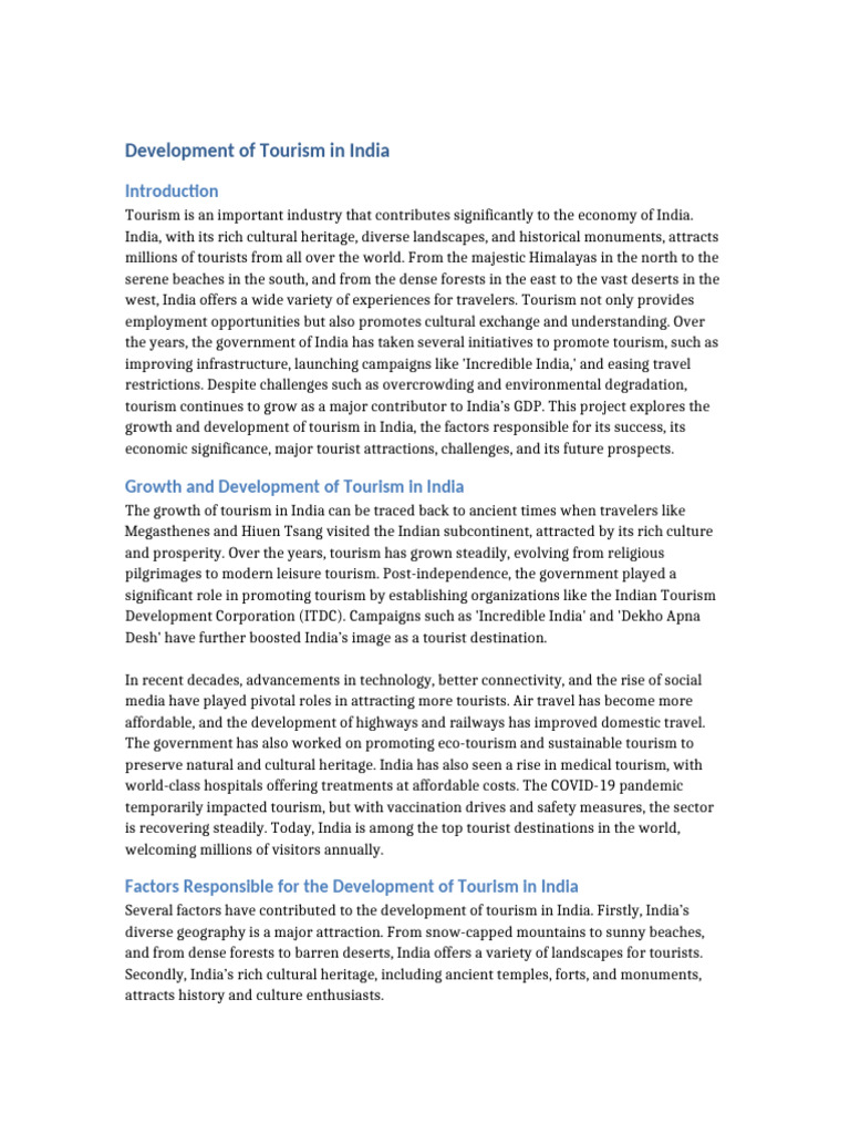 Factors Driving Tourism Growth in India | PDF | Tourism | Economy Of India