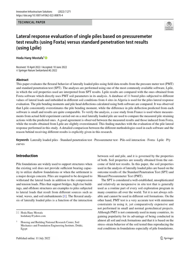 Pile Response: Foxta vs. Lpile Analysis | PDF | Deep Foundation ...