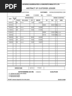 Abstract of Customer Ledger: Lafarge Aggregates & Concrete India PVT - LTD