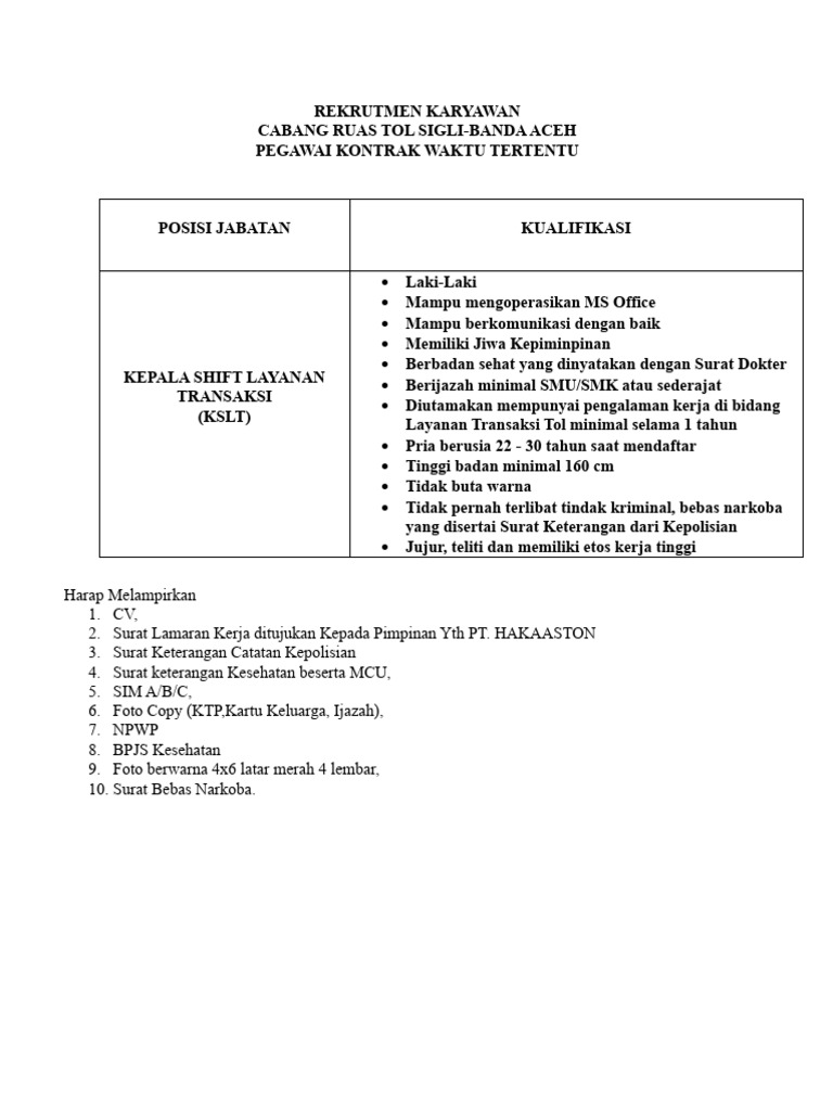 Rekrutmen Karyawan | PDF
