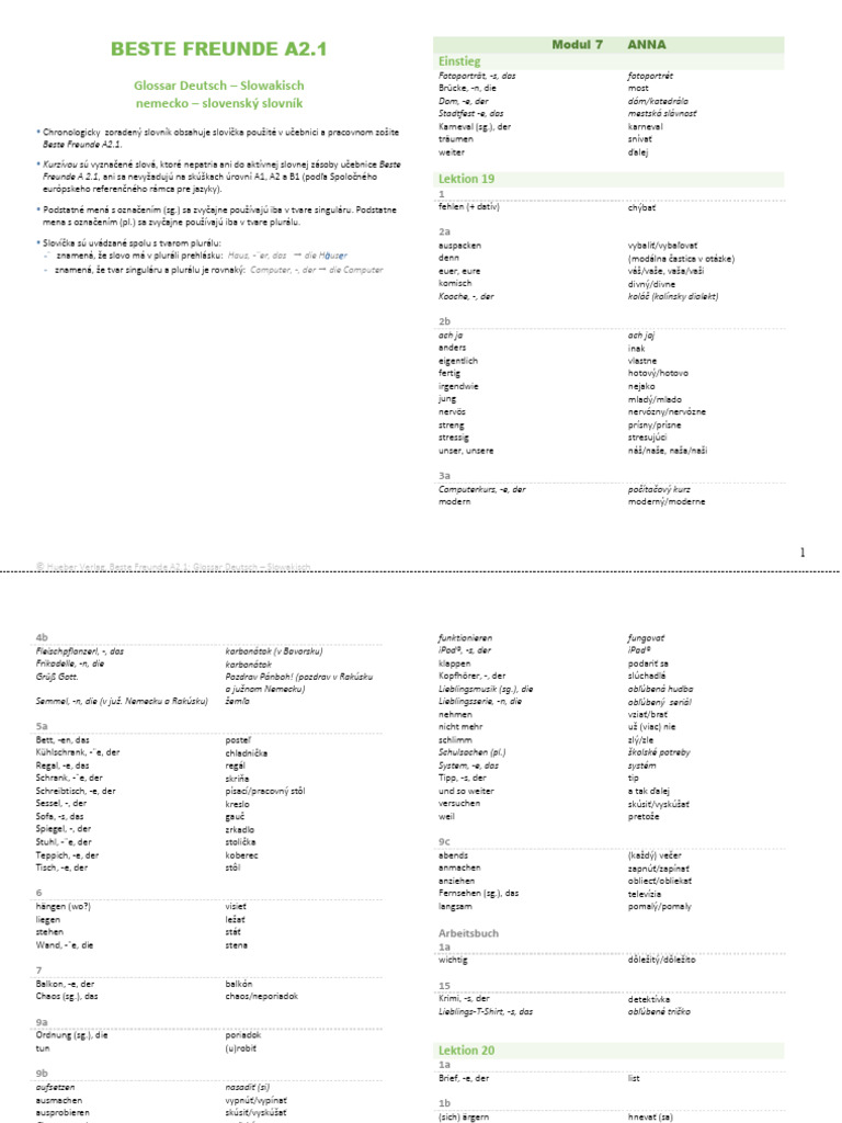 Glossar Beste Freunde A2-So Wichtig | PDF