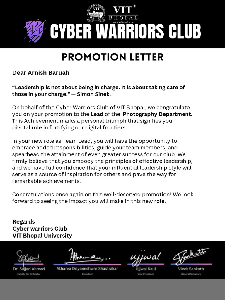 Congratulations on Your Promotion! | PDF