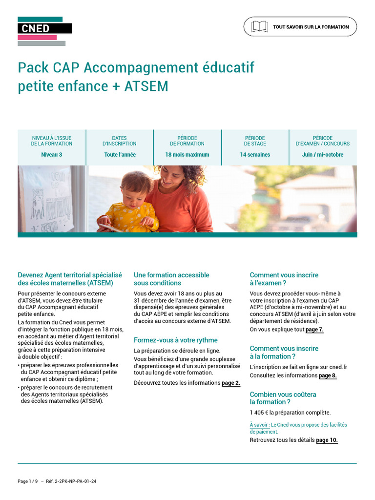 Formation CAP Petite Enfance en ligne | PDF | Formation à distance ...