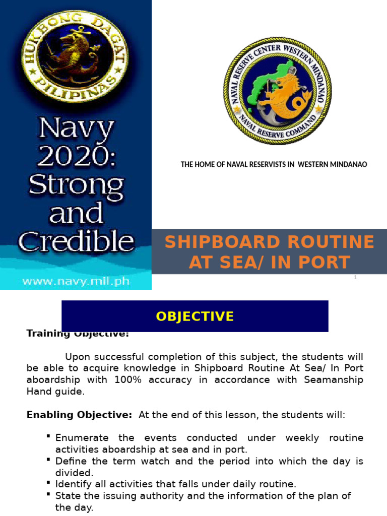 Shipboard Routine at Sea & in Port | PDF | Ships | Water Transport