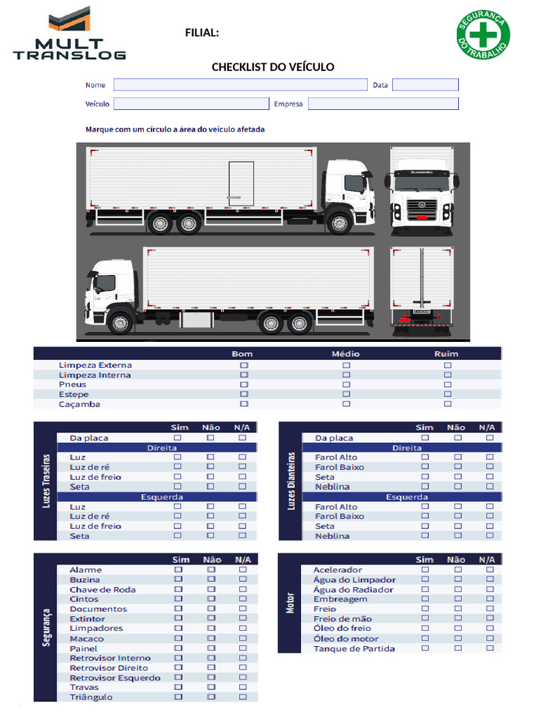 Check List Caminhão Truck | PDF