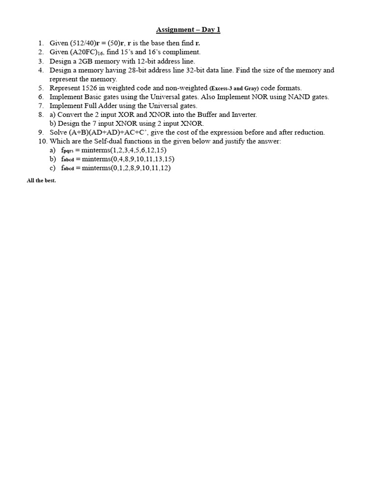 Assignment - Day 1 | PDF