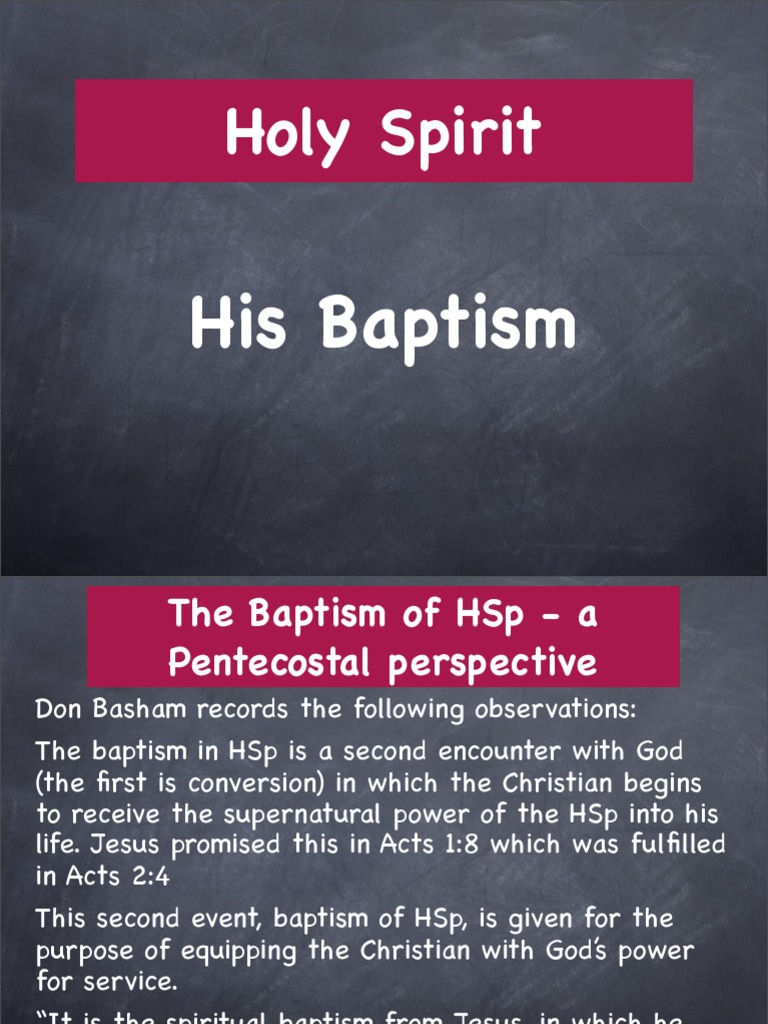 Understanding Holy Spirit Baptism | PDF | Baptism With The Holy Spirit ...