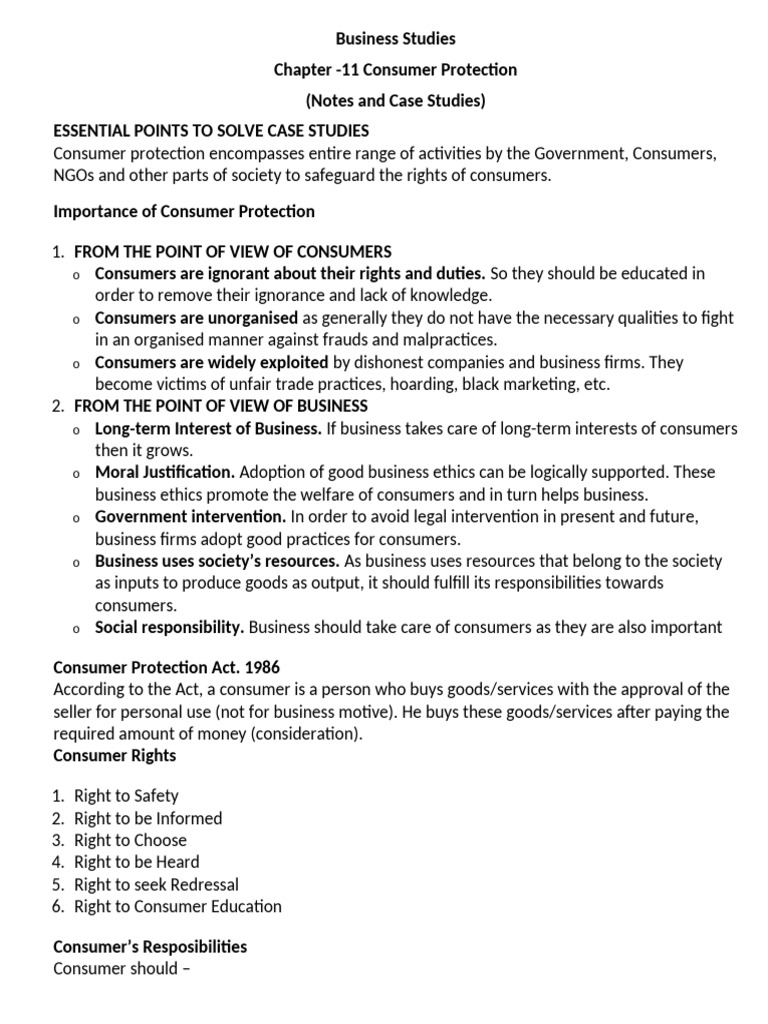 Consumer Protection Case Studies Overview | PDF | Consumer Protection