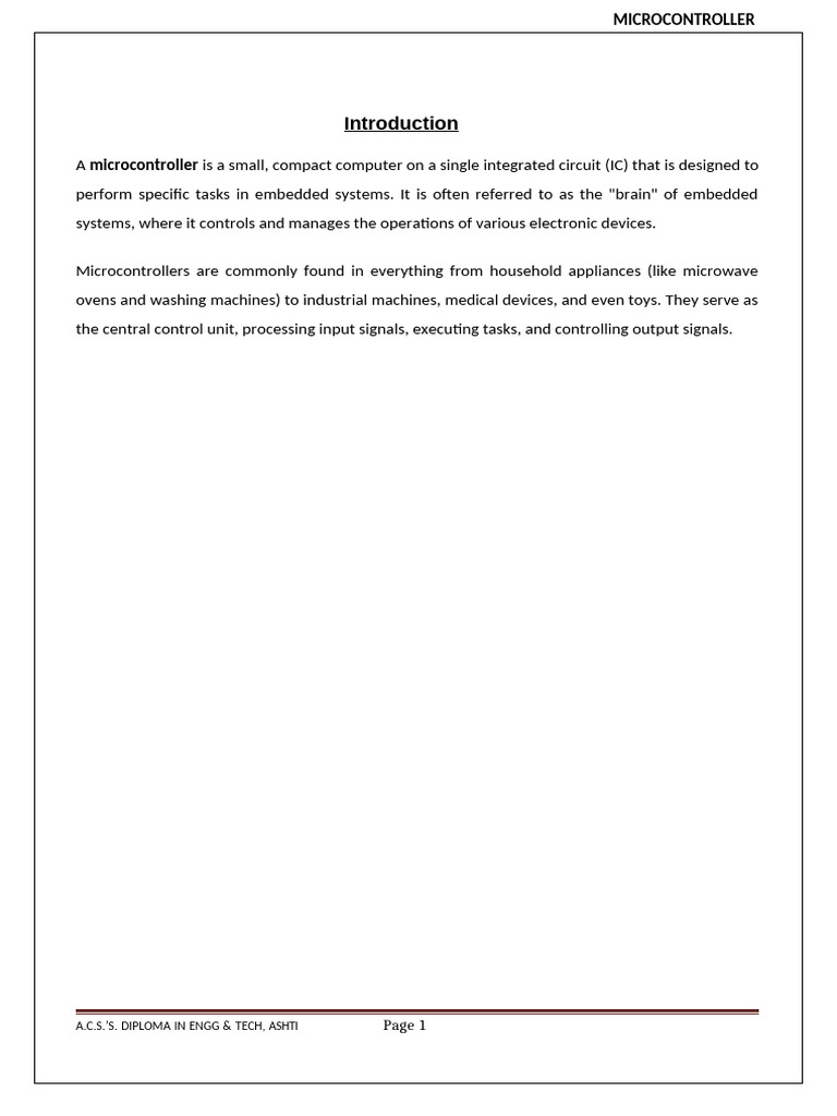 Understanding Microcontrollers: Features & Benefits | PDF ...
