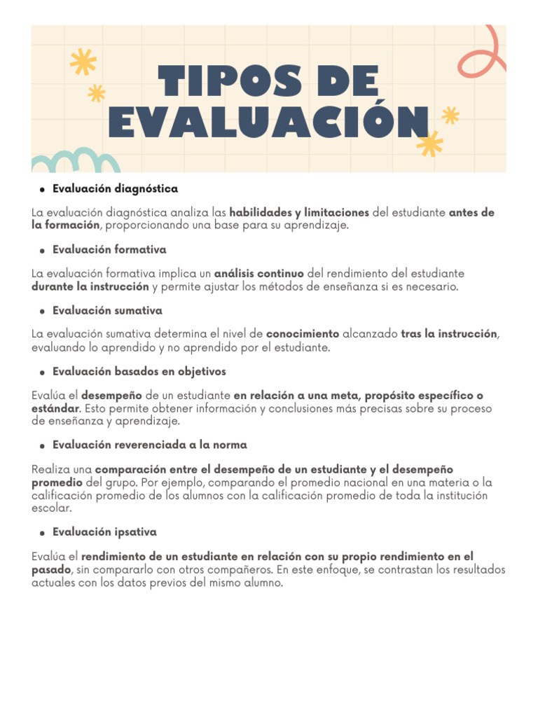 Tipos de Evaluación | PDF