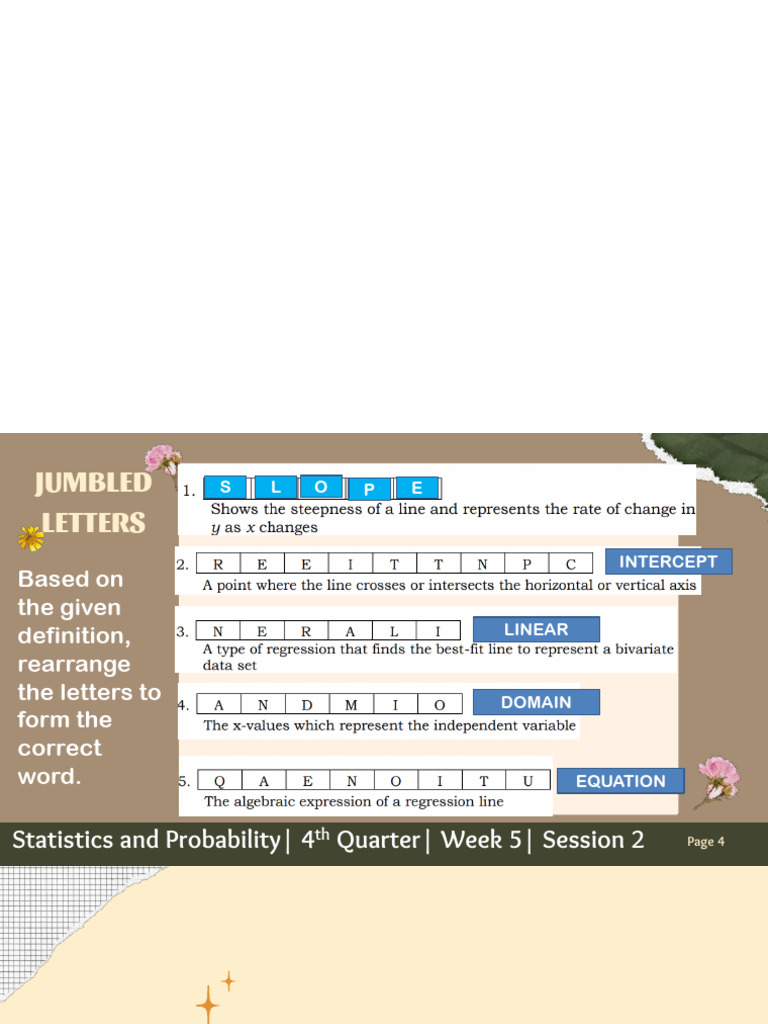 Q4 W 5 Session 2 Slope and Y Intercept of Regression Line | PDF ...