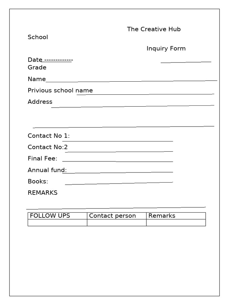 Inquiry Form | PDF